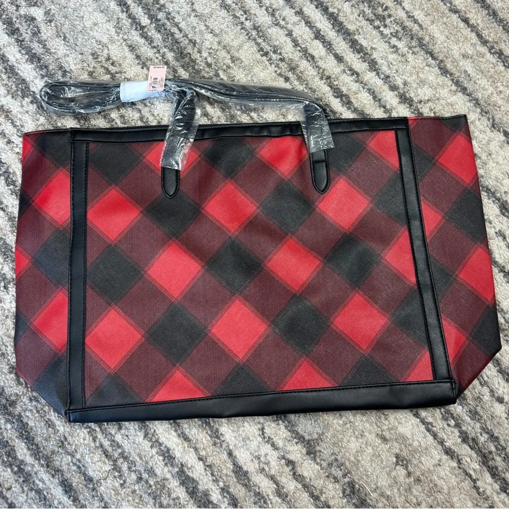 Victoria’s Secret large plaid tote bag